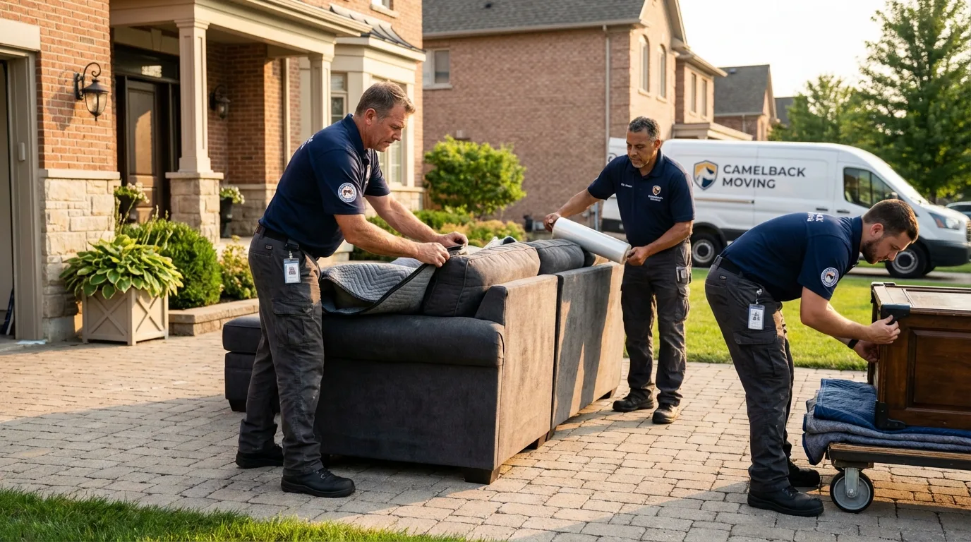 Large estate moving crew wrapping furniture in Pierceton, IN